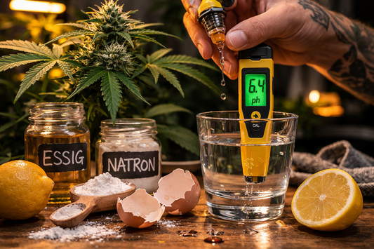 pH Wert bei Cannabis richtig einstellen im Gießwasser mit Hausmitteln wie Zitrone, Essig und Natron